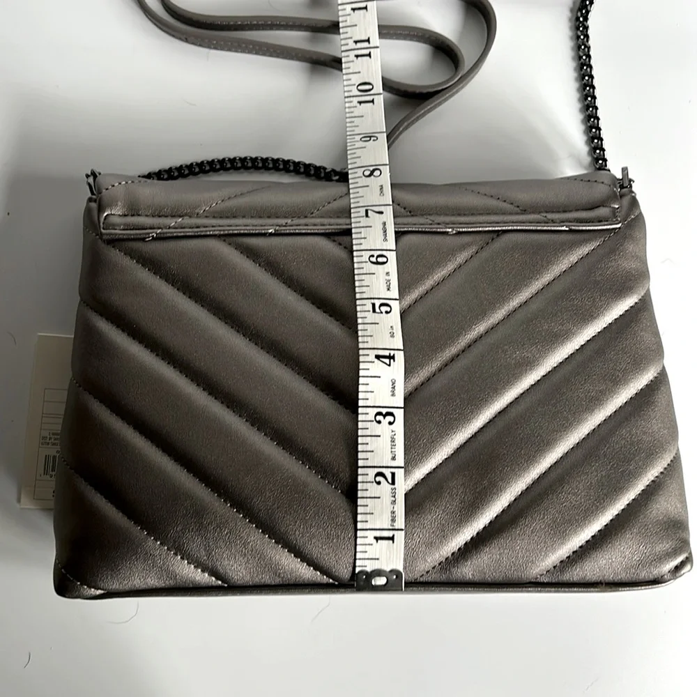 A New Day Quilted Boxy Crossbody Bag Metallic Gray